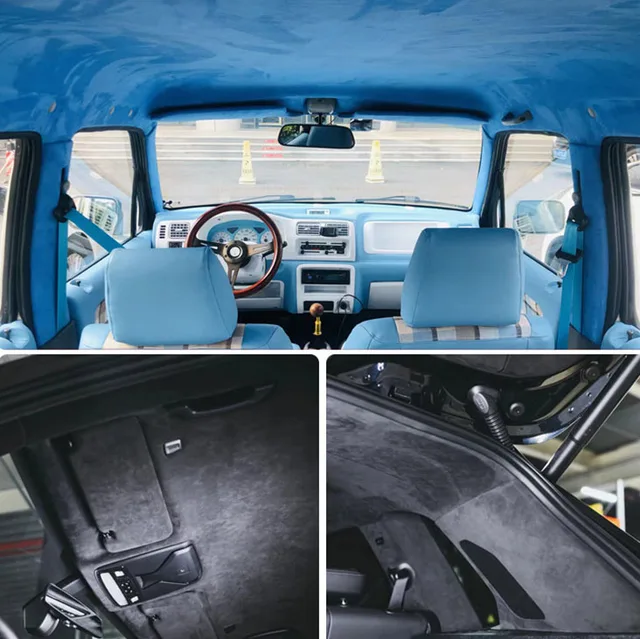 Luxury Self-adhesive 0.8 mm Thickness Car Roof Liner Repairing Vinyl Film Micro Suede Fabric Upholstery Synthetic Car Leather
