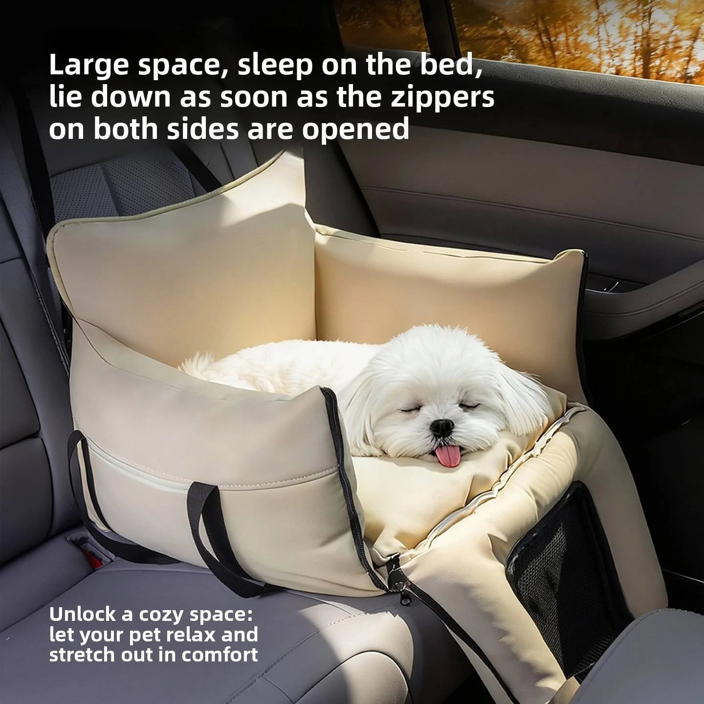 Washable Removable Pet Car Booster Seat Soft Travel Kennel for Small Puppy Kitten Multifunctional Car Interior Rest Mat