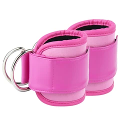 Custom PU Neoprene Ankle Strap Pink Fitness Padded Ankle Gym Straps For Cable Machines