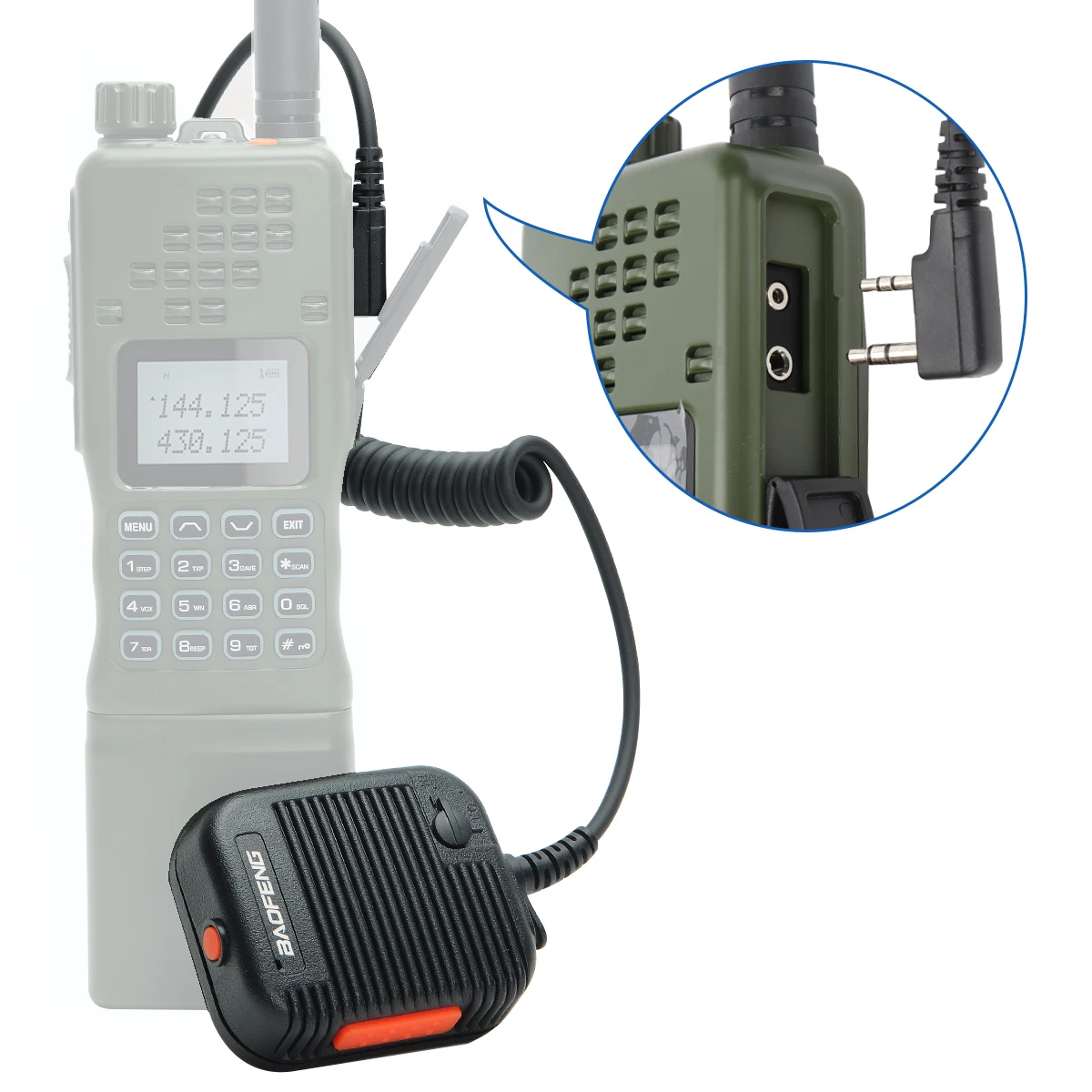 Baofeng AR-152 Tactical Speaker Mic for UV-5R Walkie Talkie