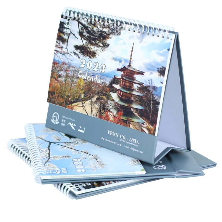Guangzhou Factory Custom Printing Promotion Plan Desktop Calendar Monthly Holiday Reminder 2023 Desk Calendar