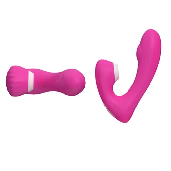 Red pink blue purple ABS silicone multi frequency intelligent remote control sucking vibrator