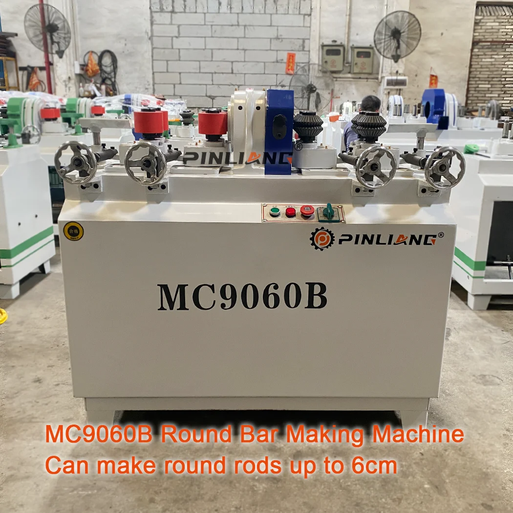 PINLIANG Double Belt Round bar Sander Wood Broom Handle Round Rod Making Machine Wood Stick Sanding Machine