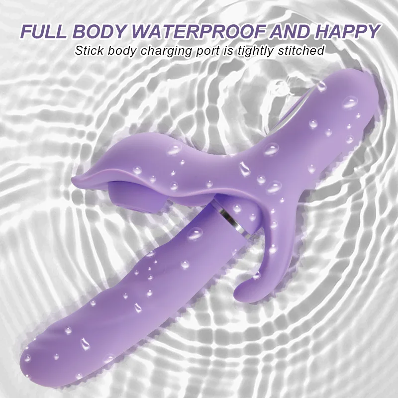 3-in-1 Thrusting Dildo With G-Spot Rabbit Vibrator Clitoral Stimulator Prostate Massager 10 Sucking 10 Vibration Modes Anal Toys_voghion.com