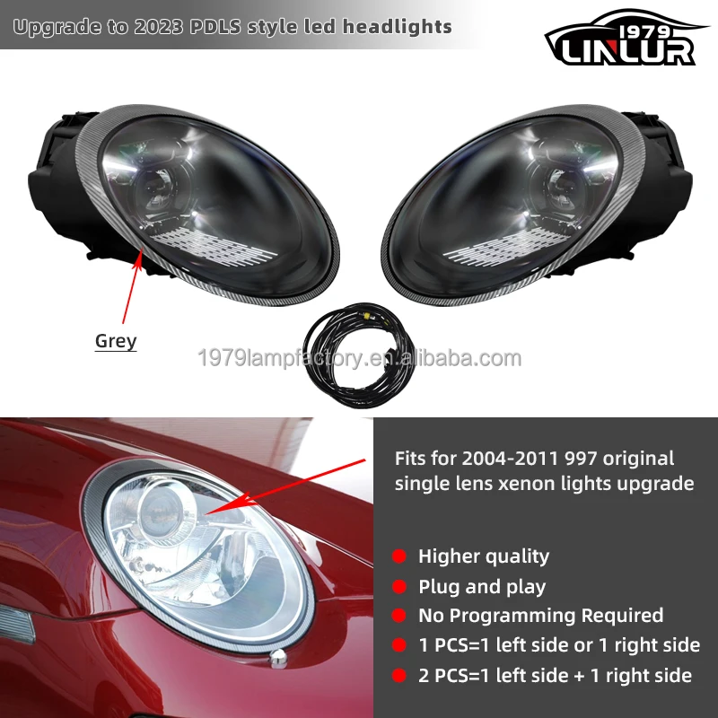 1979LL] 2004 2005 2008 2011 911 997 headlights upgrade to 992 2023 matrix  led headlight for Porsche 911 997.2 997.1| Alibaba.com