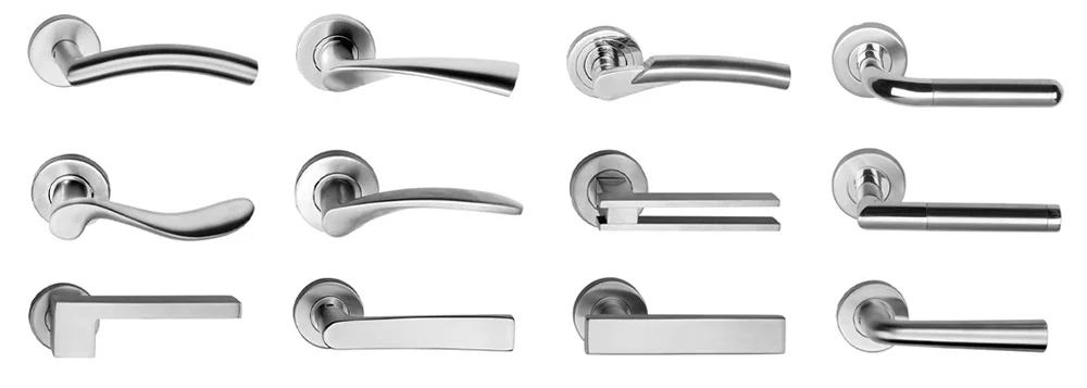 High Modern European Style Stainless Steel 304 Bedroom Door Lever Handle Satin Black Gold Interior Lock Wooden Door Building 15