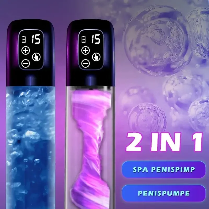 BlueRabbit 2 in 1 Electric Hydro Penis Pumps Wholesale Vacuum Pumps for Penis Enlargement Waterproof Enlarger Bath Penis Pumps
