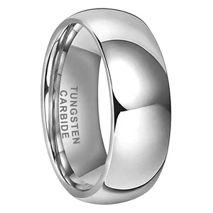Coolstyle Jewelry Domed Polished 8mm Wholesale Tungsten Carbide Ring for Men Women Fashion Engagement Wedding Band