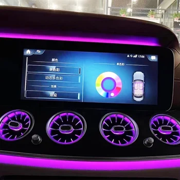 Premium Automotive Interior Led 4D Tweeter Speaker Turbine Air Vent Car Ambient Light Kit For Mercedes Benz E Class W213