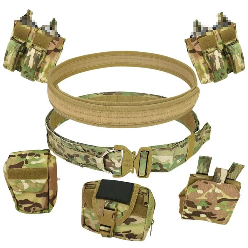Outdoor Adjustable Tactical Practical Belt High Density Material Sets Duty Belts Utility Tactical Belts with Accessories Pouches