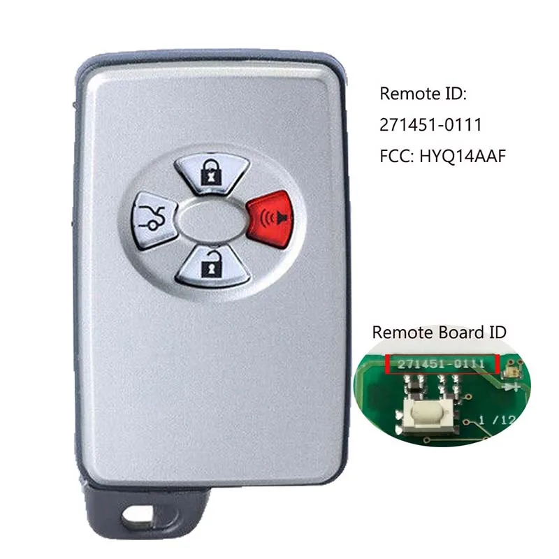 Smart Remote Shell Fob 4 Button HYQ14AAF for 2005 2006 Toyota Avalon Key Case 