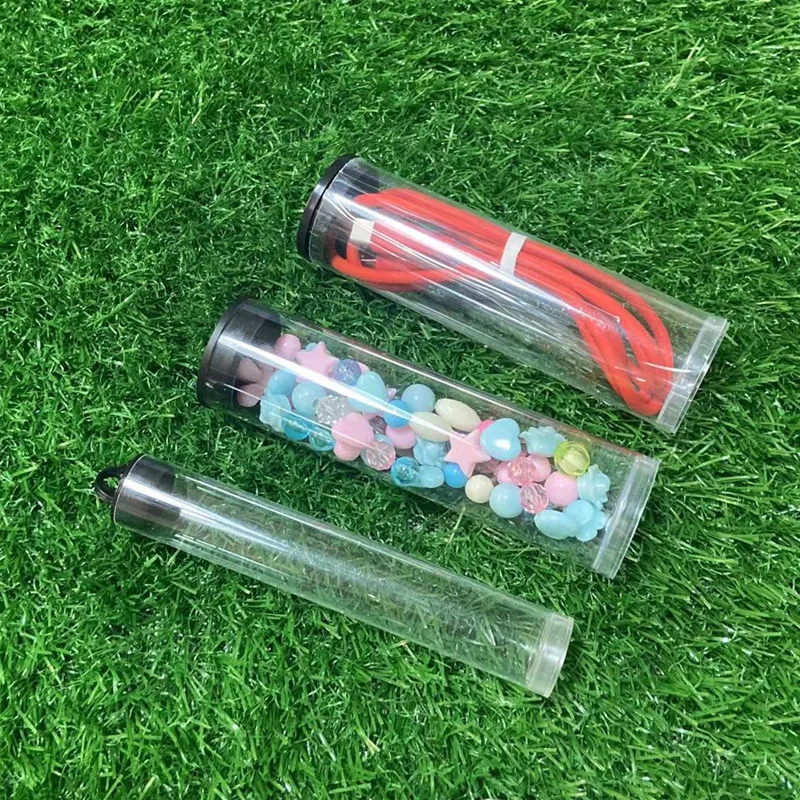 Personalized Logo Printing Round Cylinder Clear Packing Container Box Plastic Tube For Gift