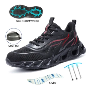 Sport Style Light Weight Anti-slip Oil Water Proof Prevent Puncture Steel Toe Men Protection Industrial Work  Safety Shoes
