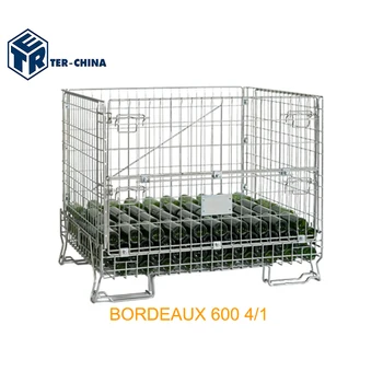 Bordeaux 600 Bottles Zinc Galvanized Foldable Wire Mesh Container for Wine Storage Cargo & Storage Equipment