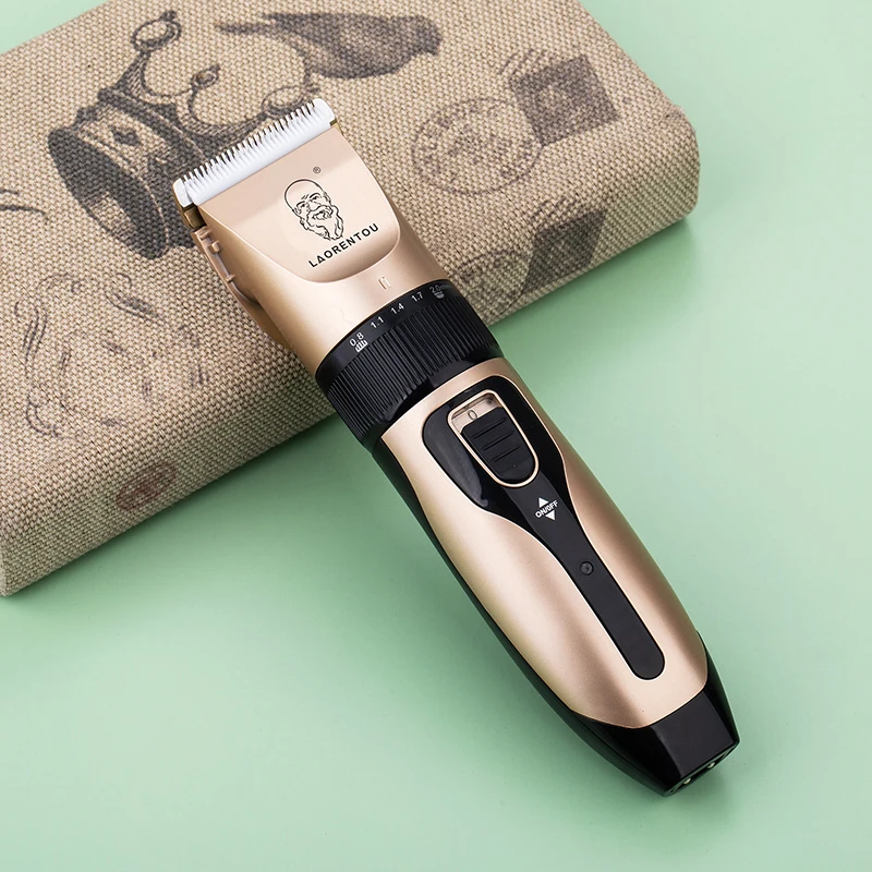 LAORENTOU Amazon USB Cable Hair Clipper Rechargeable Low Noise Cordless Electric Hair Trimmer with LCD Display for Men