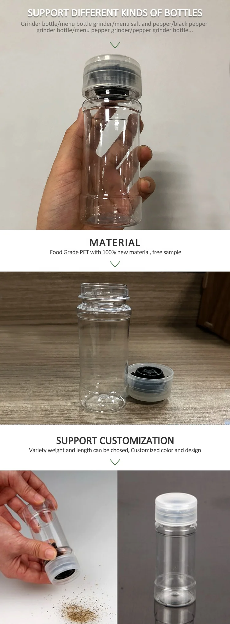 Salt And Pepper Shaker Spice Jar Manual Spice Mill Multifunction Travel Packaging Shaker Set Mini Shakers Round Simple Salt And Pepper Grinder Jar