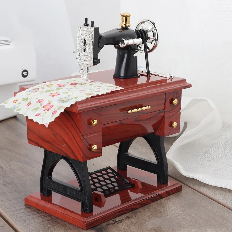 Домашний декор ремесла Ретро Швейные машины музыкальная шкатулка подарок девочке на день рождения пластиковая швейная музыкальная шкатулка