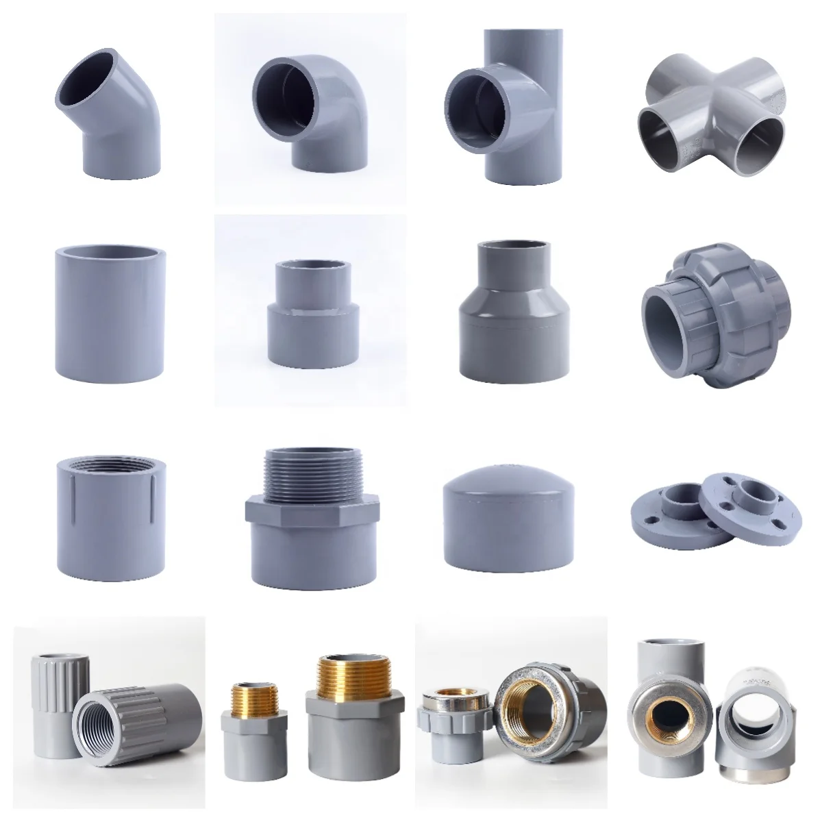 PVC UPVC CPVC PPH Pipe Fittings Connector Male Female Adapter Joint Bushing Coupling