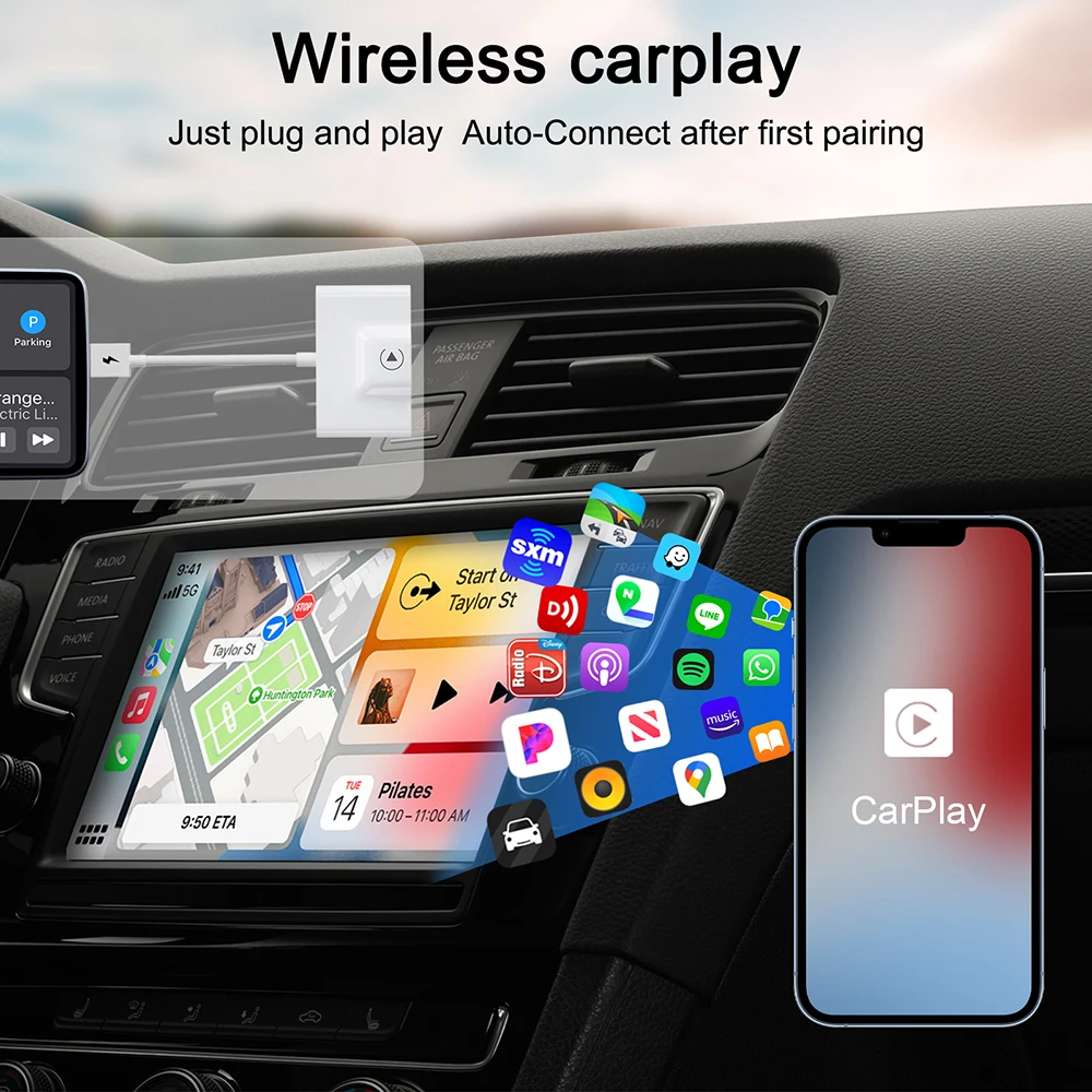 Wireless Android Auto Adapter Wireless Carplay Wired To Wireless