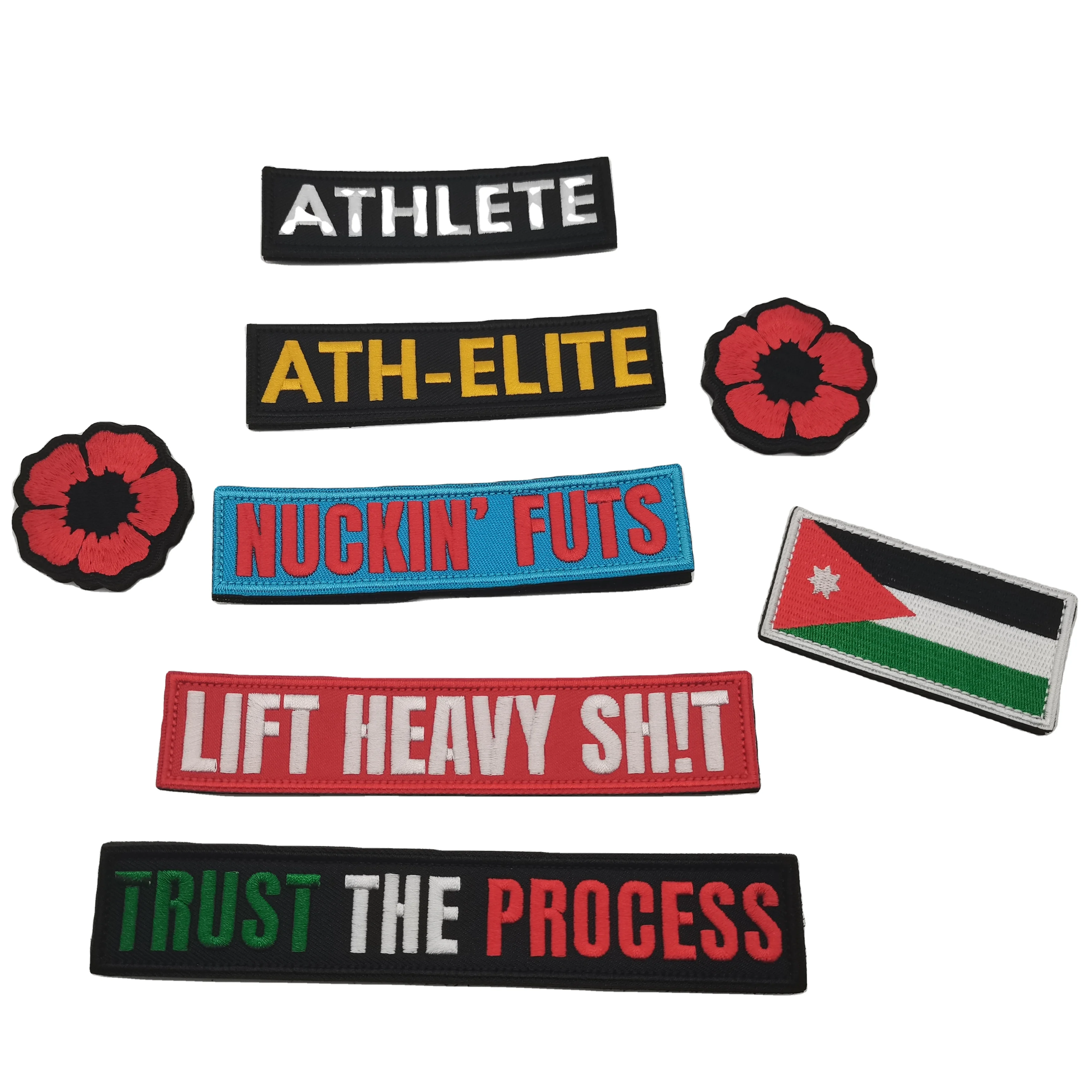 Custom Fabric Embroidered Patch Badges Sew/iron On Embroidery Patches