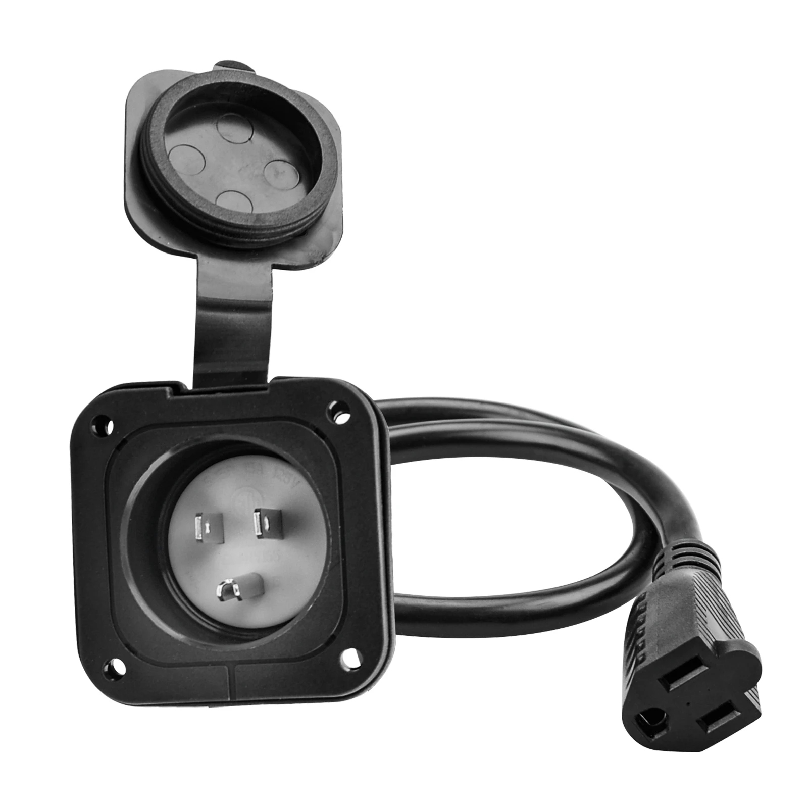 15 Amp Flanged Inlet 125v,Nema 515 Rv Shore Power Inlet Plug W