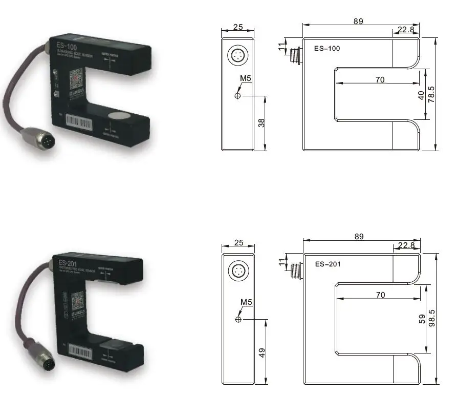 Photocell sensor for web guiding system