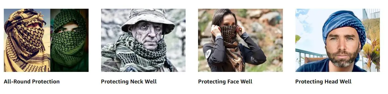 Custom 100% Cotton Shemagh Tactical Desert Scarf Wrap Head Neck Arab Scarf for running climbing hiking Men And Women details