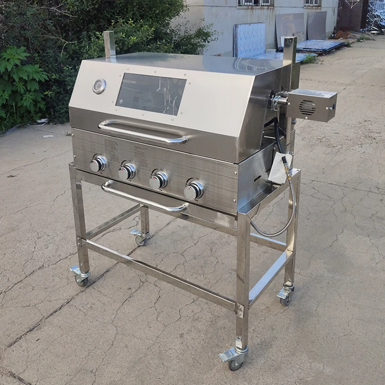 Factory Direct Price Large Gas and Charcoal Brazilian Roaster Pig Lamb BBQ Spit Rotisserie Grill