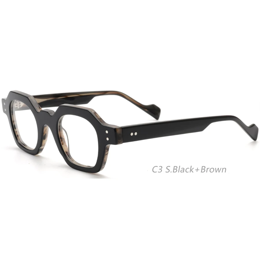 1396 Vintage Spectacles Leopard Print Transparent Color Irregular Frames Eyewear