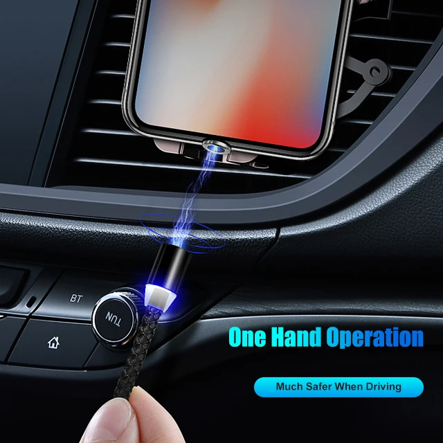 New Cell Phone USB Charger LED Magnet 3 in 1 Magnetic Charging  Cable