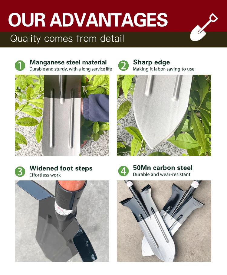 product one stop service oemodm farm spade carbon steel shovel garden farming shovel with   handle for garden-5