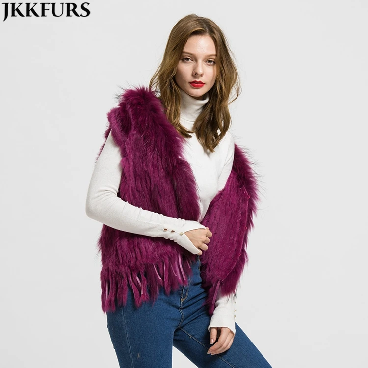 rabbit fur vests