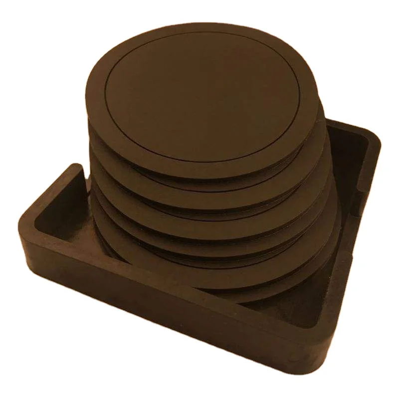 Bulk Kitchen Restaurant Coffee Cup Beer Tea Heat Custom Silicone Silicon Cough Rubber Pvc Table Drink Coaster with Holder Set