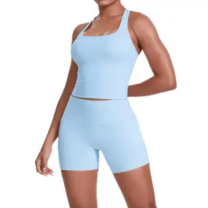 Suits High Support Sporty Christmas Quick-drying Fitness Yoga Wear Fold Over Flowy Customized Football Yoga Suit