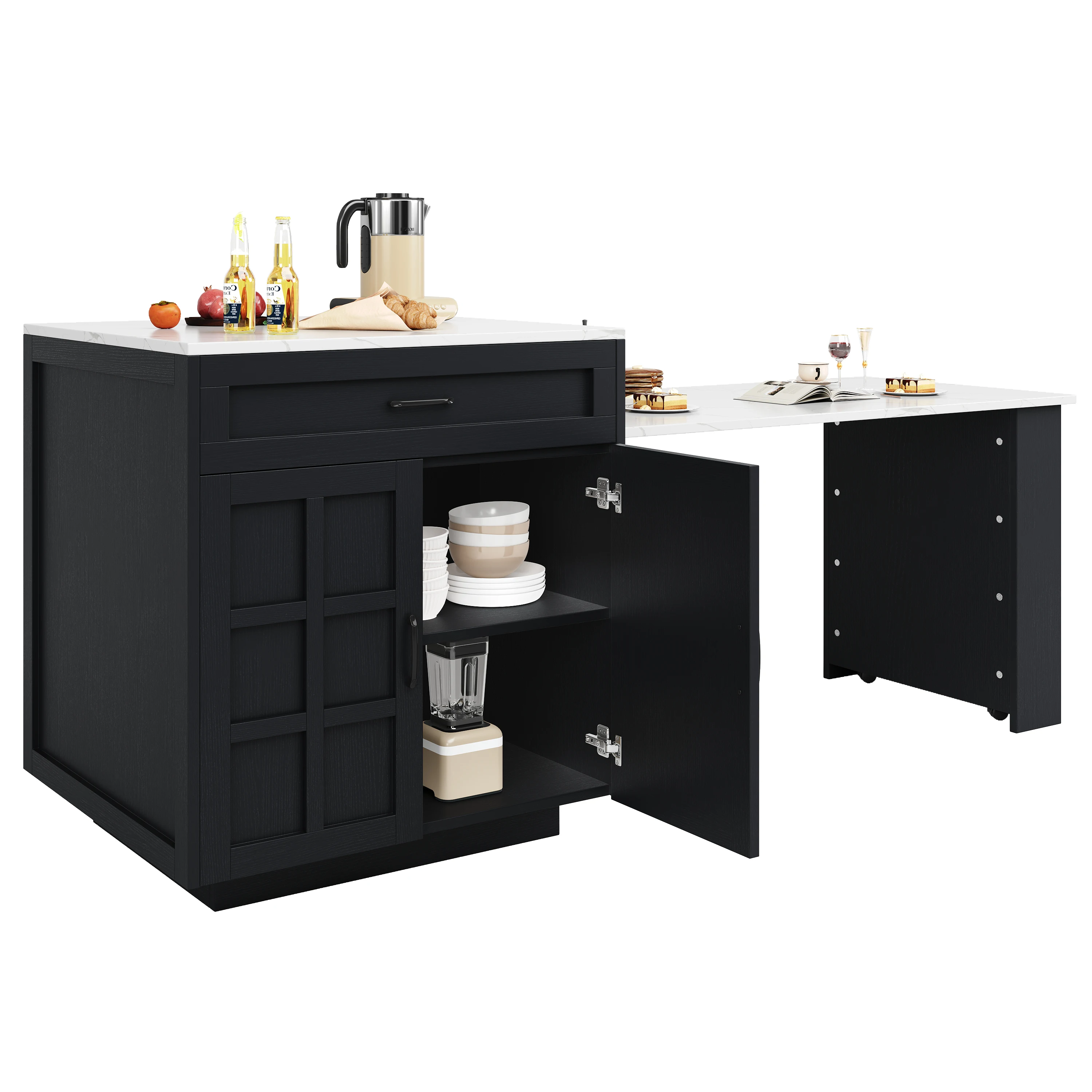 Table de bar multifonctionnelle design marbré