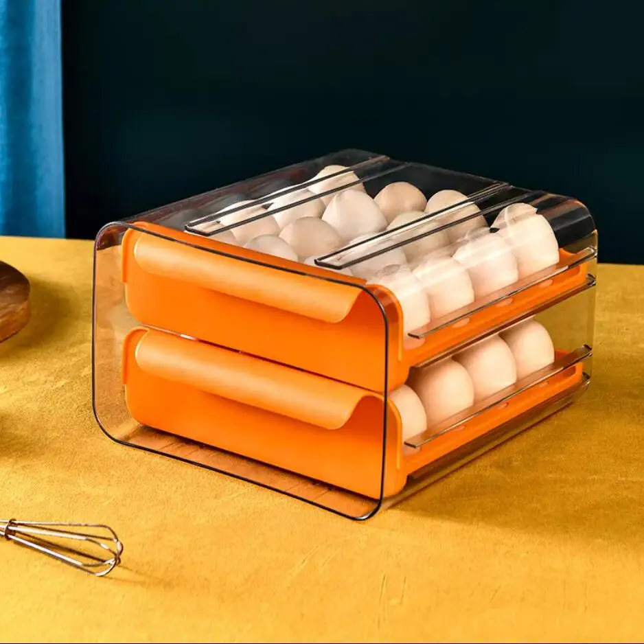 Plastic Egg Storage Drawer Eggs Storage Container For Refrigerator Pull