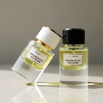 High Grade Cylinder Crimp 30ml Glass Parfum Perfume Fine Mist Sprayer Bottles With Sliver Gold Plastic Cap and Box Packaging