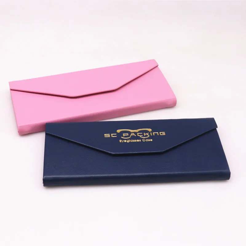 Folding Frosted Triangle Glasses Box Handmade Waterproof Pu Leather Sunglasses Box High-grade Folding Storage case Iron Sheets