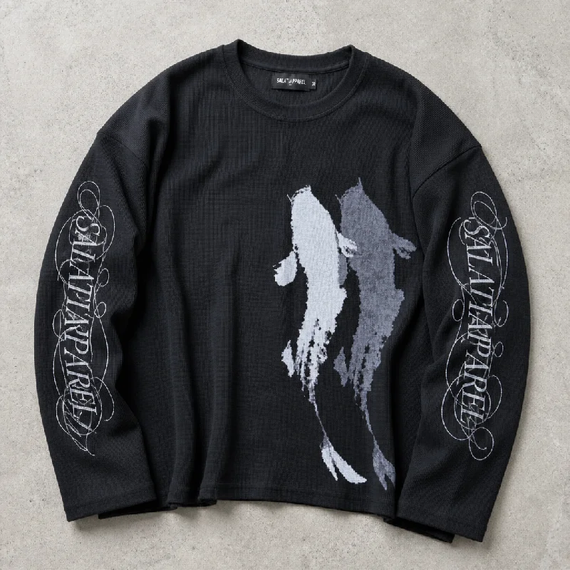 Salati Custom Mens Oversized Boxy Street Casual 300g Knitted Vintage Premium Digital Print Short Long Sleeve