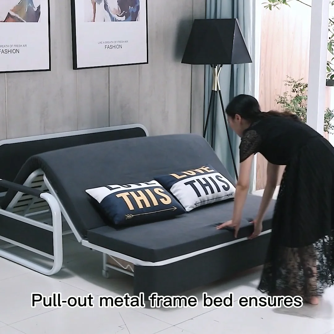 Modern Sofa Cum Bed Living Room Convertible Metal Frame Folding Sofa