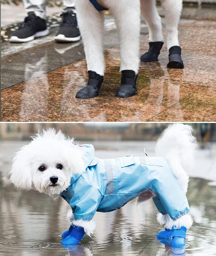 Wholesale Dog Shoes Waterproof Antislip Rain Shoes Silicone Dog Shoes