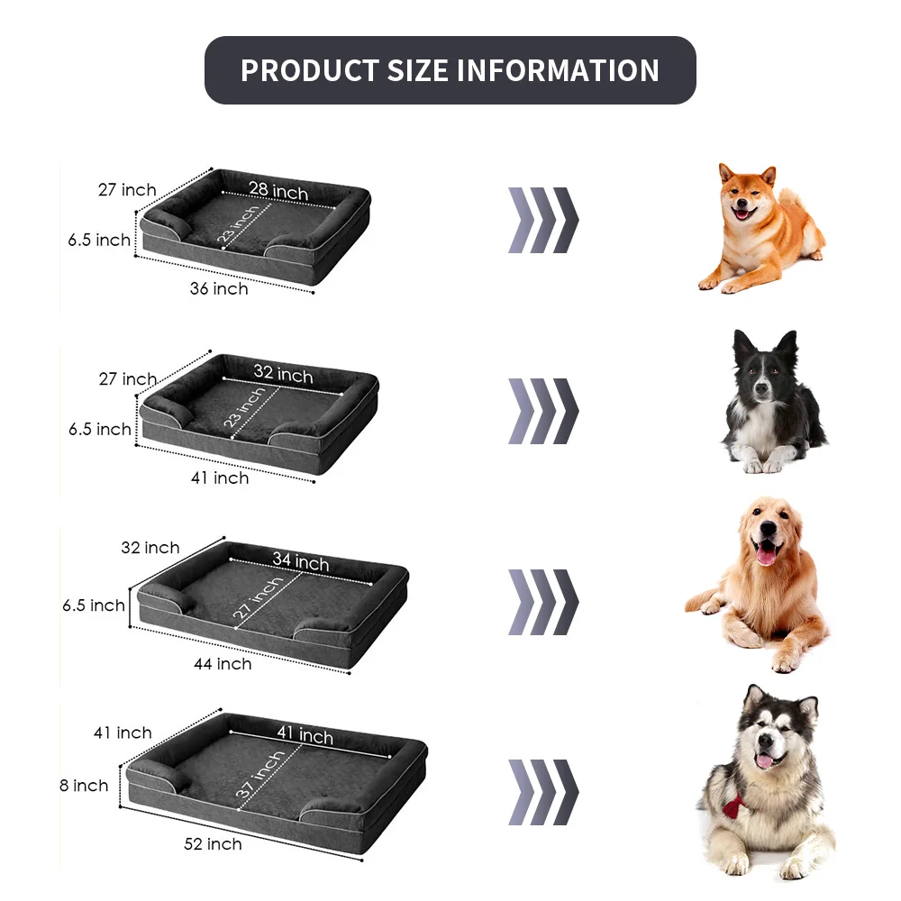 Wholesale waterproof heavy duty extra large orthopedic egg crate memory foam dog pet sofa bed for large dogs supplier