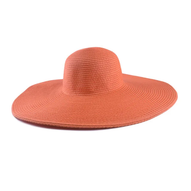 Women Beach Hat Solid Color Floppy Sun Hat with UV Protection