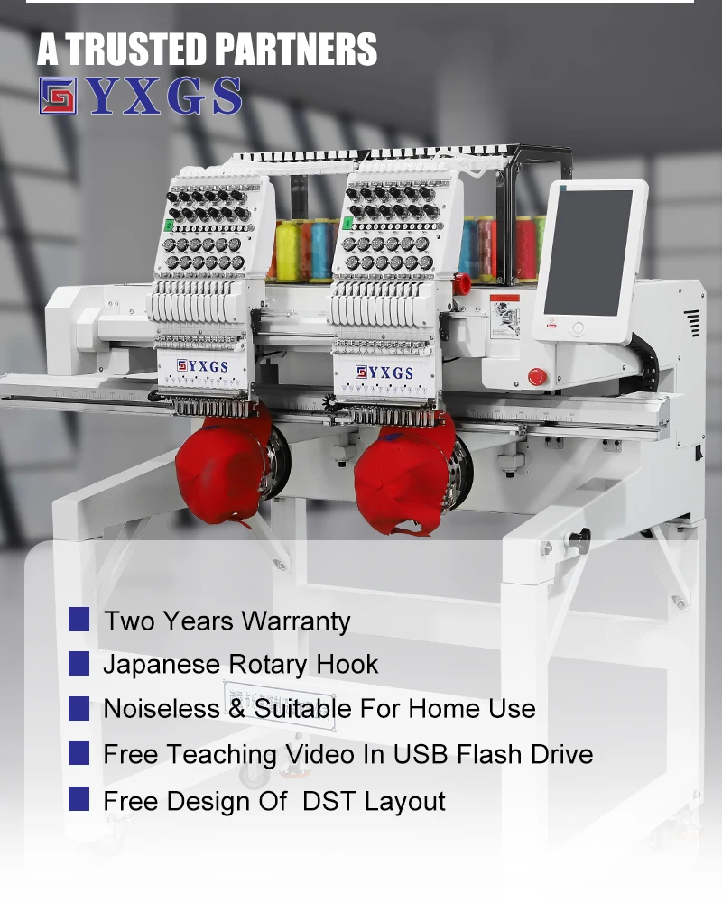 2 Head Multifunctional 12 Needle Home Computerized Embroidery Machine ...