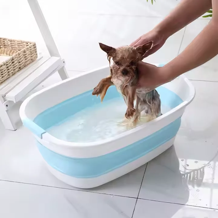 Dainty Factory Plastic Hamper Collapsible Foldable Laundry Basket for Dog Bath Tub Baby Foldable Bath Pet Tub Bathtubs