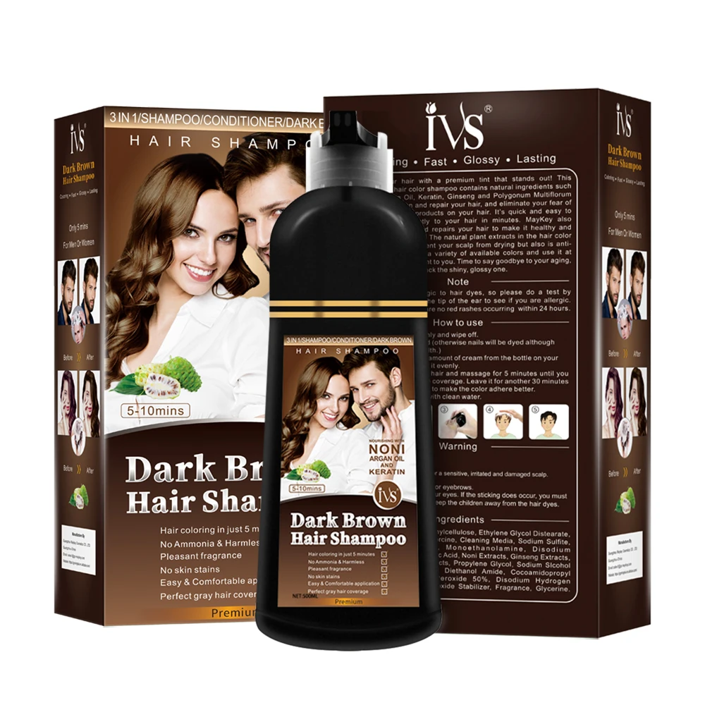 Hot Selling Private Label Wholesale Natural For Professional Salon 100% Gray Coverage Hair Dye Shampoo