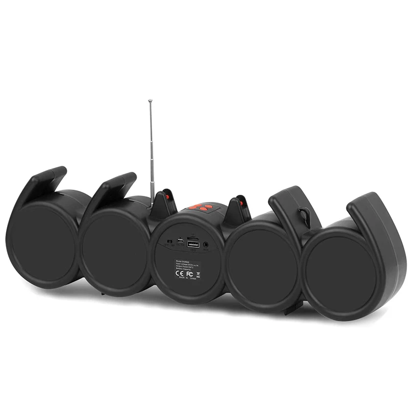 Portable Outdoor RGB LED Colorful Light Stereo BT Woofer Speaker Mini Rechargeable Plastic Bass Speaker with Active FM Radio