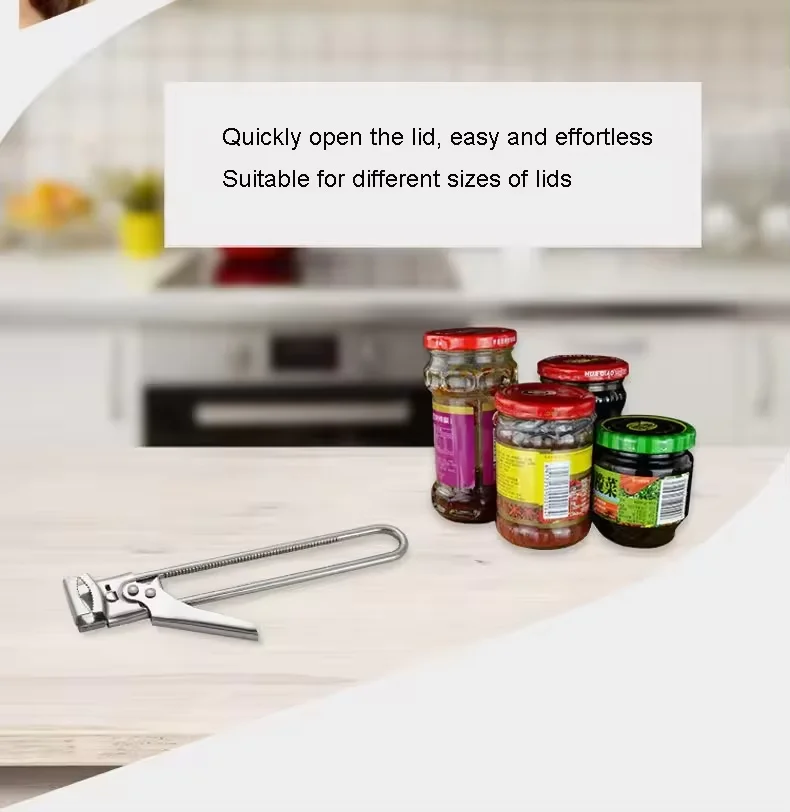 Adjustable Stainless Steel Can Opener Manual Multi-Function Kitchen Gadget Jam Jar Soda Bottle Opener