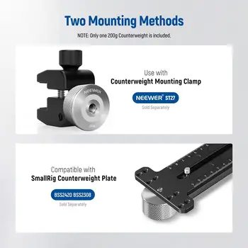 NEEWER Stackable 200g Gimbal Counterweight for Balancing Camera Long Lenses, Compatible with Tilta SmallRig Counter Weight detail image