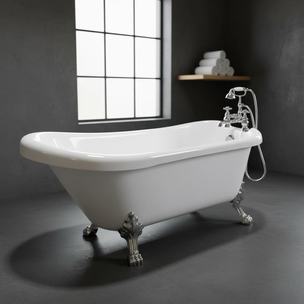 European Style Royal Acrylic Freestanding Soaking Clawfoot Tub